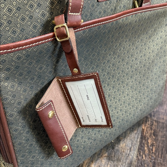 Hartmann Olive and Brown 2 wheel rolling briefcase Carry On Luggage Travel Bag. - Picture 11 of 15